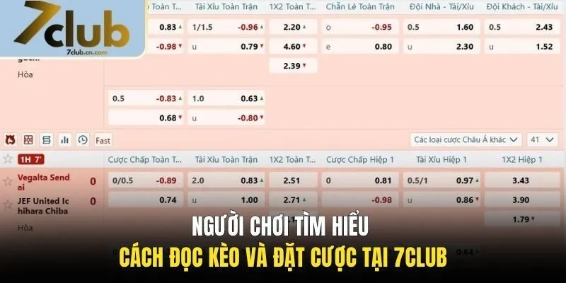 Người chơi tìm hiểu cách đọc kèo và đặt cược tại 7CLUB